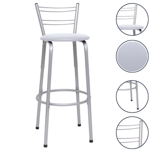 Banqueta para Balcão Flórida Prata Bistrô Ilhas Cozinha Gourmet Bares
