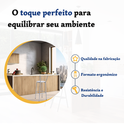 Banqueta para Balcão Flórida Prata Bistrô Ilhas Cozinha Gourmet Bares - 3