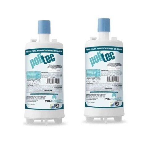 Kit 2 Filtro Refil Purificador Água Esmaltec Acqua 7 Purágua
