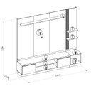 Ver imagem 3 de Estante para TV Modular até 75 Polegadas Iluminação em LED MDF 222CMX245CM Magnum Marrom