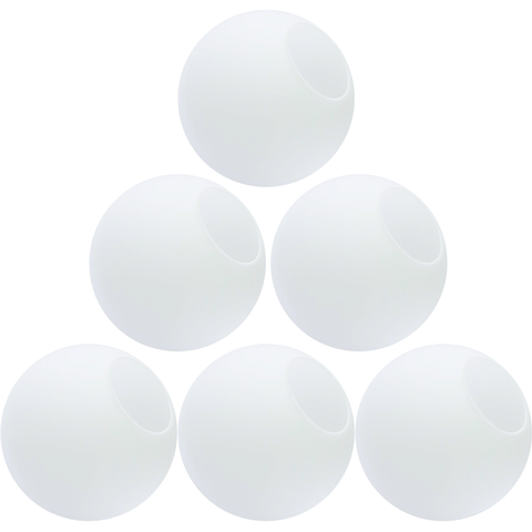 6 Globos Vidro 15cm Esfera Bola Bolinha Jabuticaba Branco Fosco Leitoso Gimpo 6x-gl15