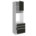 Ver imagem 3 de Torre Quente Madesa Glamy 1 Porta 3 Gavetas Branco Preto