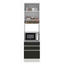 Ver imagem 5 de Torre Quente Madesa Glamy 1 Porta 3 Gavetas Branco Preto