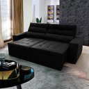 Ver imagem 1 de Sofá Retrátil Reclinável Arizona 2,30m Suede Velut Preto - King House