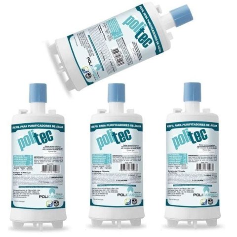 Kit 4 Filtro Refil Purificador Água Esmaltec Acqua 7 Purágua