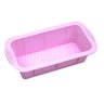 Forma Retangular Para Bolo Torta 25X12X7Cm Em Silicone Rosa - 1
