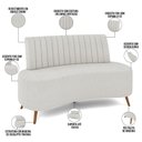 Ver imagem 7 de Sofá Chaise Living 2 Lugares 135cm para Sala Cayman K01 Bouclê Creme