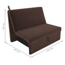 Ver imagem 4 de Sofá Cama 2 Lugares Belize Suede Marrom