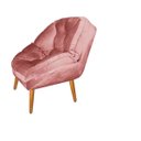 Ver imagem 3 de Poltrona Decorativa Flórida Em Tecido Suede Pés Madeira - Rose