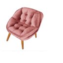 Ver imagem 2 de Poltrona Decorativa Flórida Em Tecido Suede Pés Madeira - Rose