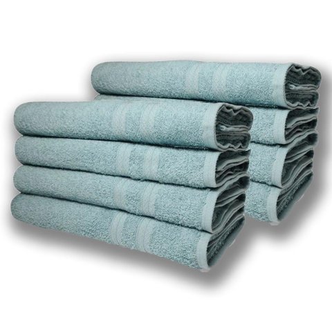 Kit 8 Toalhas de Banho Itália Soft 100% Algodão 430g M 80x150cm Verde Claro