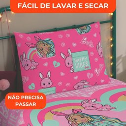 Jogo de Cama Solteiro Barbie 2 Peças Lepper 100% Poliéster - 6