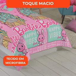 Jogo de Cama Solteiro Barbie 2 Peças Lepper 100% Poliéster - 4