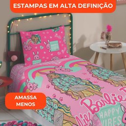 Jogo de Cama Solteiro Barbie 2 Peças Lepper 100% Poliéster - 5