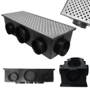 Ver imagem 1 de Ralo Drenagem de Água da Chuva 20x50 Alumínio Perfurado com Cocho Preto Modular