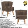 Cadeira Estofada para Sala de Estar Tecido Veludo Aconchegante Reforçada Ergonômica - 3