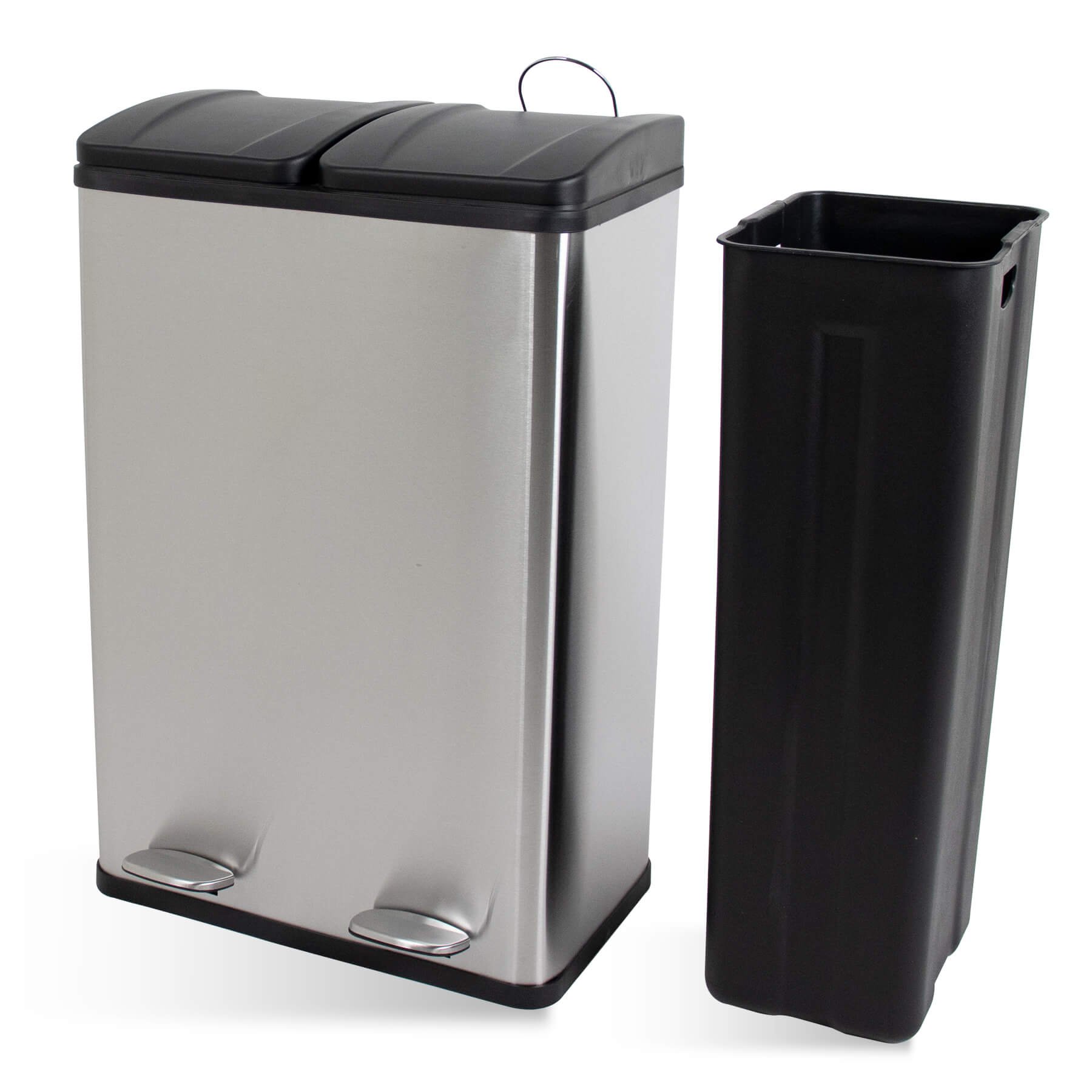 Lixeira Seletiva Dupla Inox Office Healer Full 2 divisórias de 30L - 7