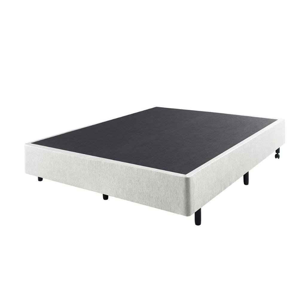 Cama Box Casal Reforçada 138x188 + Colchão Ecoline Ecoflex Espuma D23 Courino Linho - 5