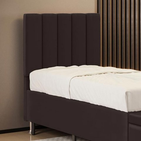 Cabeceira Nashira 90 para Cama de Solteiro A-011 Couro Marrom Aradecor