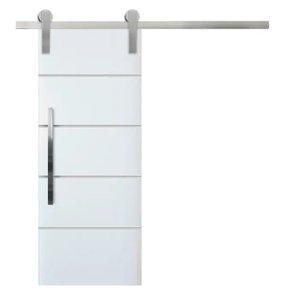 Porta de Correr Madeira Frisada 210x82cm com Ferragens e Puxador 40cm Cosmade