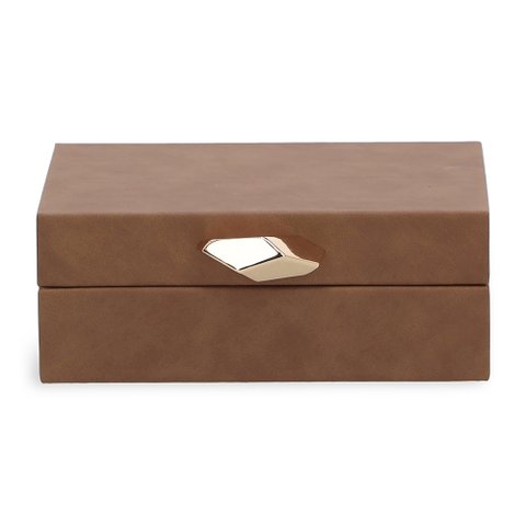 Caixa Decorativa em Mdf com Revestimento em Pu Marrom 19cm 19339 Mart