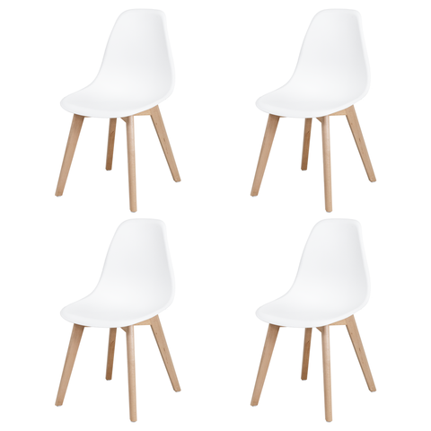 Kit 4 Cadeiras Eames Wood Branca Polipropileno Sala Jantar Cozinha