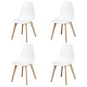 Ver imagem 1 de Kit 4 Cadeiras Eames Wood Branca Polipropileno Sala Jantar Cozinha