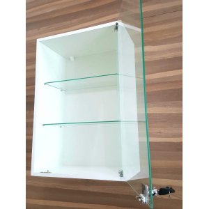 Vitrine Suspensa Expositor Fechadura Porta Vidro Temperado