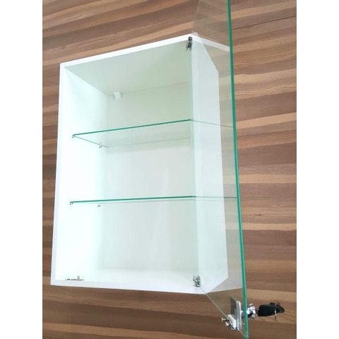 Vitrine Suspensa Expositor Fechadura Porta Vidro Temperado