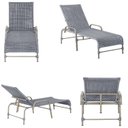 Ver imagem 4 de Kit 2 Espreguiçadeiras Corda Náutica e Mesa Garden em Alumínio para Piscina Edícula Catar Cinza