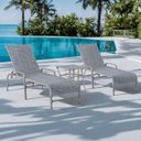 Ver imagem 1 de Kit 2 Espreguiçadeiras Corda Náutica e Mesa Garden em Alumínio para Piscina Edícula Catar Cinza
