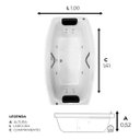 Ver imagem 2 de Banheira Dupla Verona Completa com Hidro em Acrílico