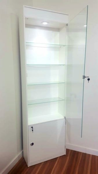 Cristaleira Expositor Led Porta de Vidro Branco - 7