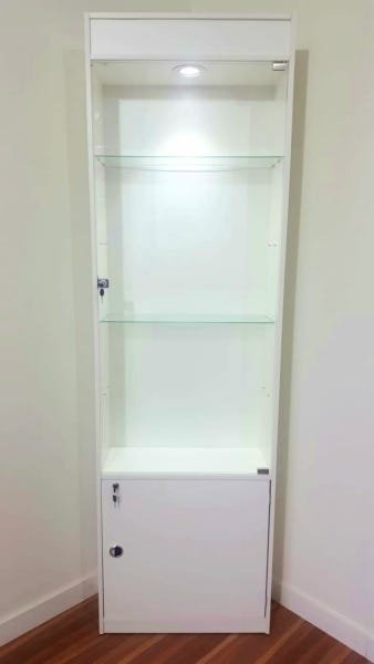Cristaleira Expositor Led Porta de Vidro Branco - 2