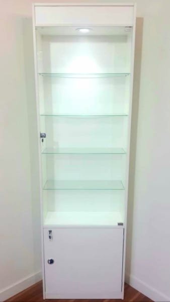 Cristaleira Expositor Led Porta de Vidro Branco - 3
