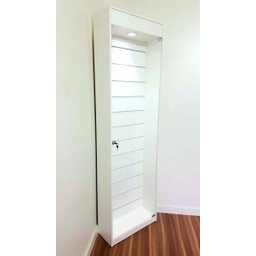 Expositor Canaletado Celular Porta De Vidro Led na cor Branca - 3