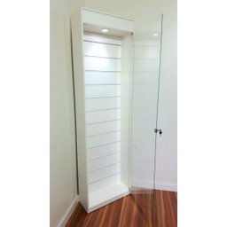 Expositor Canaletado Celular Porta De Vidro Led na cor Branca - 5