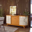 Ver imagem 2 de Balcão Buffet Sala de Jantar 183cm Tavillo Cinamomo/off White M20 - D’Rossi