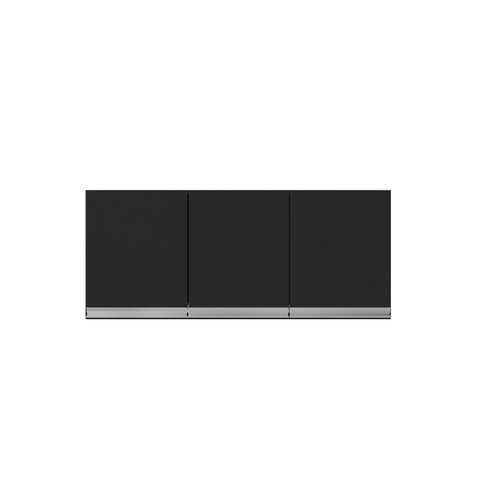 Armário Aéreo P/ Cozinha Andreia 120cm com 3 Portas Preto - Ajl Móveis
