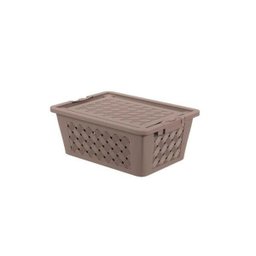 Cesta Click Grande Cinza Com Tampa Brinox Coza Multiuso - 1