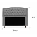 Ver imagem 2 de Cabeceira Geovana Para Cama Box King Size 195cm com Capitonê Suede - Renascer Decor:Cinza