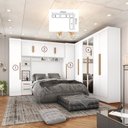 Ver imagem 5 de Guarda-roupa Modulado Casal Completo 4 Peças 8 Portas com Maleiro e Espelho Smart Espresso Móveis