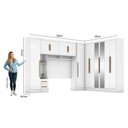 Ver imagem 3 de Guarda-roupa Modulado Casal Completo 4 Peças 8 Portas com Maleiro e Espelho Smart Espresso Móveis