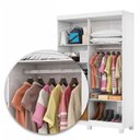 Ver imagem 7 de Guarda-Roupa 4 Portas 2 Gavetas com Espelho e Pés Genova Marrom/Cinamomo/Branco