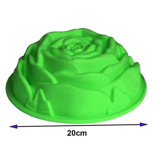 Forma De Silicone Rosa Flor Bolo Antiaderente Assadeira 3Un - 2