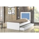 Ver imagem 2 de Cama Luara Solteiro 0,88cm Branco c/ Azul e Branco c/Rosa Auxiliar Branco com dois Colchões -