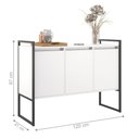 Ver imagem 2 de Buffet Aparador Linea Industrial 3 Portas MDP 120cm Branco Plata Móveis