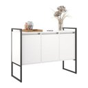 Ver imagem 4 de Buffet Aparador Linea Industrial 3 Portas MDP 120cm Branco Plata Móveis