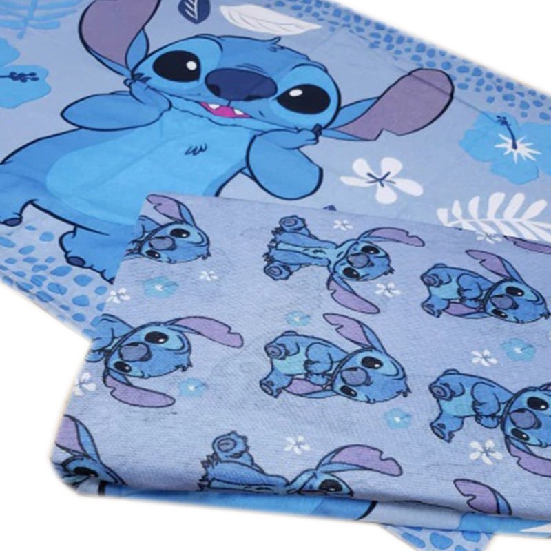 Jogo de Cama Portallar Casal Joy Malha Mista Estampado Disney Stitch 3 Pçs Azul - 6