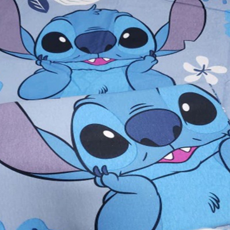 Jogo de Cama Portallar Casal Joy Malha Mista Estampado Disney Stitch 3 Pçs Azul - 3